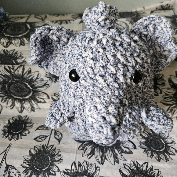 Crochet Blue Elephant Amigurumi - Picture 7 of 10